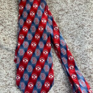 Red and Blue Boston Red Socks Official Team Patterned Men's Tie